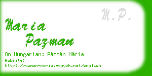 maria pazman business card